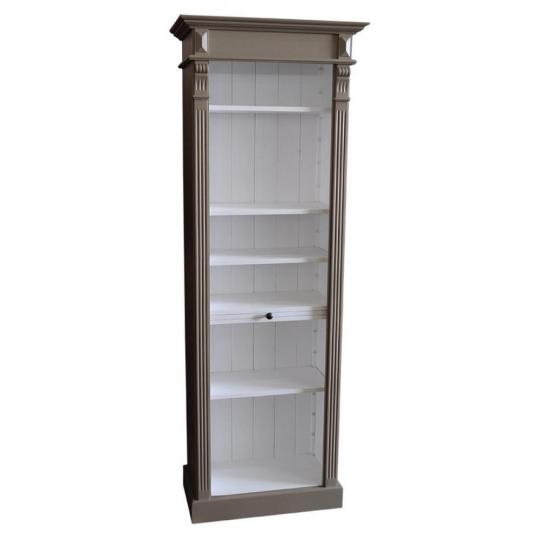 provanszi stilusu magas tomorfa konyvesszekreny barna keskeny mediterran country kek feher nappali konyvtar haloszoba konyha etkezo szekreny talalo butor butorok.jpg